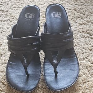 Gianni Bini Black Leather Sandals